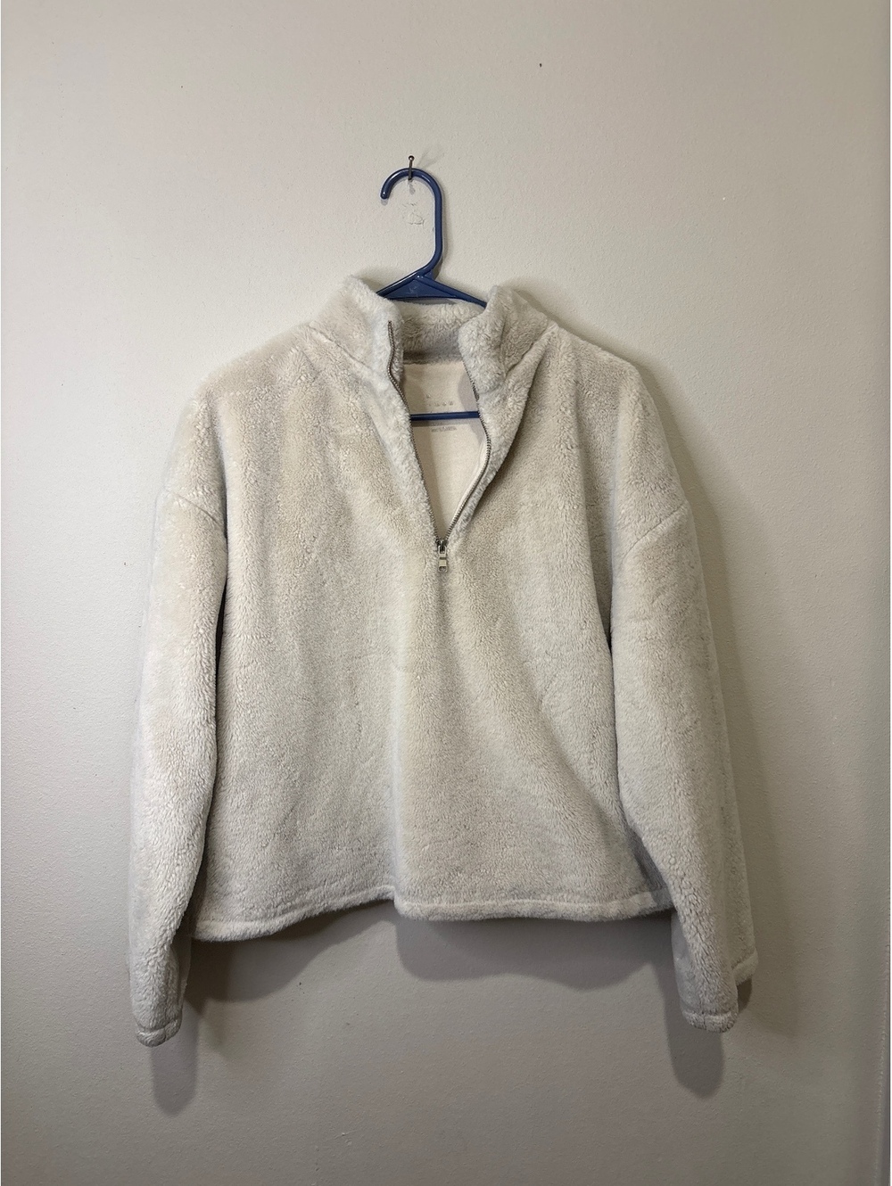 a new day Faux Fur Half-Zip Pullover Sweatshirt